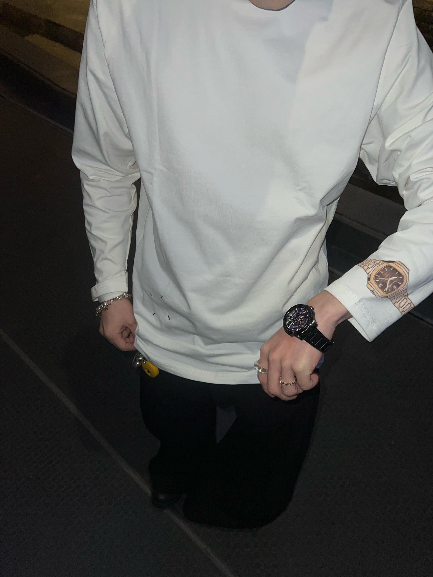 Timecolorful Parody Patek Philippe Nautilus 5711 Watch Creative Peripheral Art Long Sleeve T-shirt